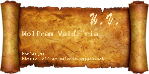 Wolfram Valéria névjegykártya